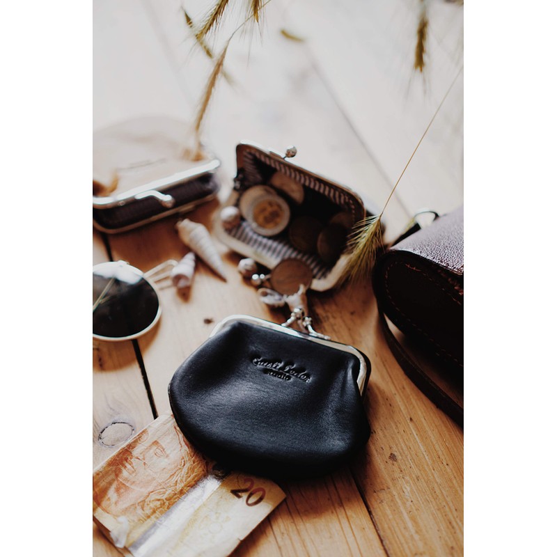 Gusti Fenja Leather Wallet with Clip Closure, Click Closure Clip
