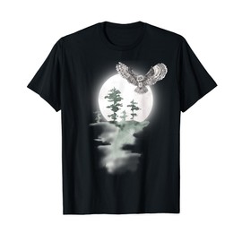 TWEAR TEE's Night Owl Hunter/Forest/ Full Moon Graphics T-Shirt