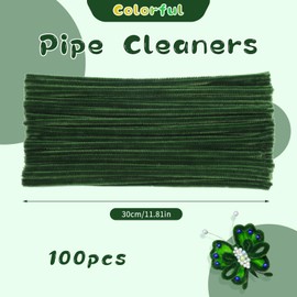ZXIIXZ Creative Pipe Cleaners, 100Pcs Pipe Cleaners Crafts Supplies for Festivals Decorations Making Flowers, Festivals Bouquet Plant Crafts DIY Making/Army Green