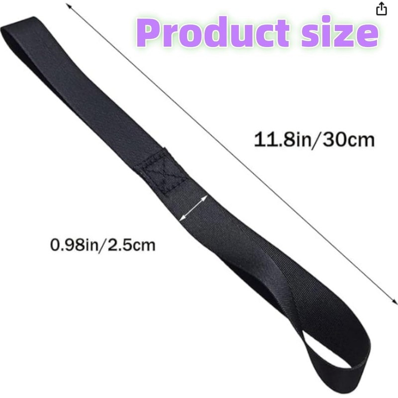 FUNNTY 6 Article Black Soft Loop Tie Down Straps -