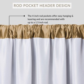 Elrene Home Fashions Versailles Faux-Silk Room-Darkening Curtain Panel, Blackout Curtain with Rod Pocket, 52 Inches by 95 Inches, Gold, 1 Panel