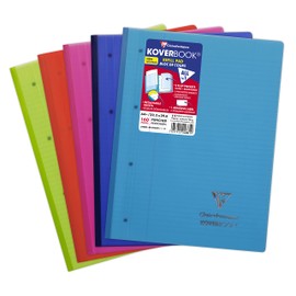 Clairefontaine 4881C Koverbook Micro-Perforated 4 Holes 22.3 x 29.7 cm 80 Sheets Lined Pack of 1 Assorted Colours