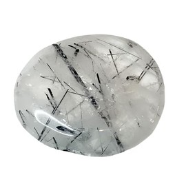 KRIO 1 x Turmalinquarz Scheibenstein IOV250307 Therapiestein - Größe L Steinlänge 50 bis 53mm, Dicke ca 10mm (Turmalinquarz 5)