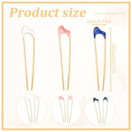 Tomedeks 6 PCS French Hair Pins U-Shaped Hair Pins,Hair Pins for Women,French Pin,Delicate French Twist Pins for Variety Occasions,u shaped hair pins for Women and Girls