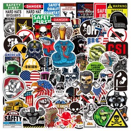 100PCS Hard Hat Stickers for Toolbox Helmet Hood,Waterproof Vinyl Funny Hardhat Stickers for Welder Oilfield Men Electrician Essential Worker Construction Union Military Lineman
