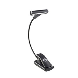 K&M König & Meyer 12247.000.555 Music Stand Light T-Model 8 LED FlexLight | Adjustable Bright Lamp | Clip To Stand/Table/Trays/Books | Portable Lamp | Carry Case/Batteries Incl. | German Made | Black