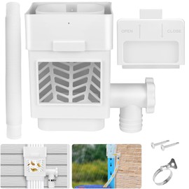 WADEO Rainwater Collection System, Downspout Diverter Fits for 2"x 3" or 3"x 4" Residential Downspouts, Rain Barrel Diverter Kit with Adjustable Valve and Filter, 5FT Hose, White