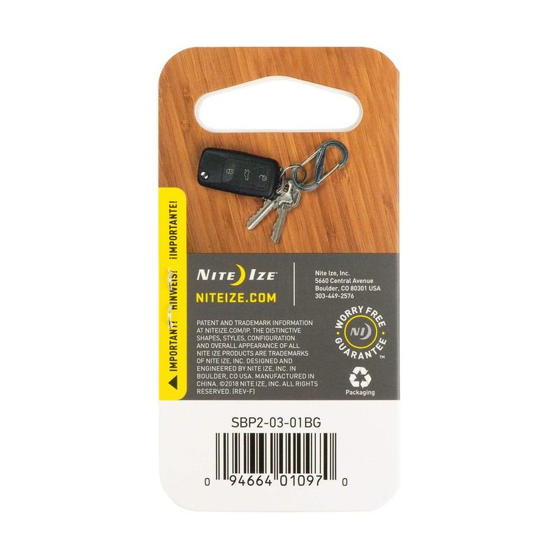 Nite Ize SBP2-03-01BG S-Biner Plastic Size-2 Double Gated Carabiner, Black