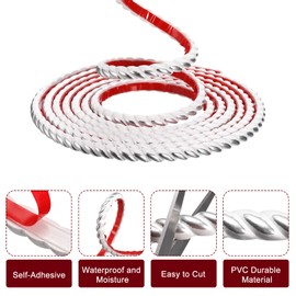 uxcell Flexible Wall Trim Molding Trim, 0.4" x 7 Ft Peel and Stick Molding Edge Trim Waterproof for Home Decor on The Cabinet Mirror Frame Wall Edge, DIY Decoration, White Silver