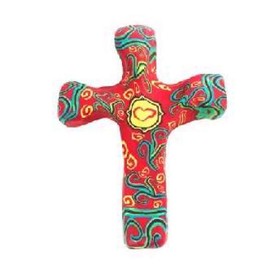 Comfort Cross - Miniature Hand Held Comforting Clay Cross - Shaped To Fit Any Hand - 3" Pocket Size - Provence