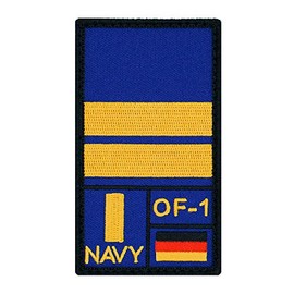 Café Viereck ® Oberleutnant zur See Bundeswehr Rank Patch with Rank - Embroidered with Velcro - 9.8 cm x 5.6 cm (Blue)