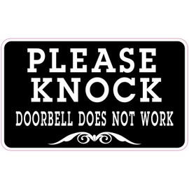 StickerTalk Doorbell Does Not Work Please Knock Magnet, 5 inches by 3 inches