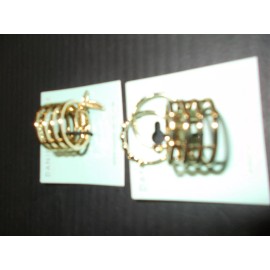 Danielle Nicole (2 PK) DANIELLE NICOLE HALF FINGER RING GOLD TONE OPAL LEAF, SIZE 10