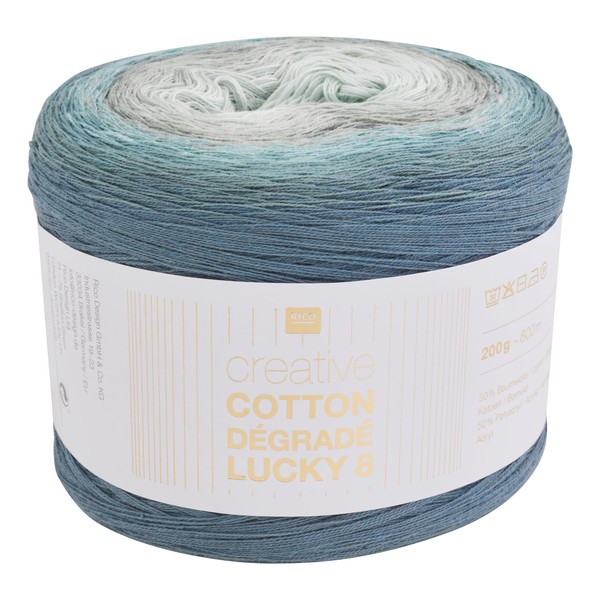 Rico Design Creative Cotton Dégradé Lucky 8, 200 g, 800