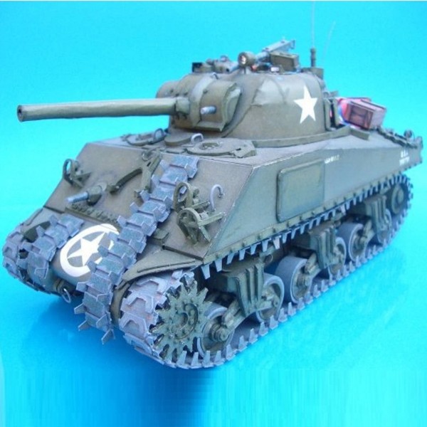 Unbranded DIY 1/25 USA Sherman M4A3 Tank Paper Model Military