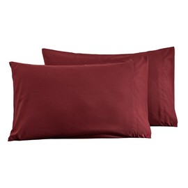 Microfiber Queen Bed Pillowcases 2 Pack, Super Soft Bed Pillow Covers Envelope Closure, Wrinkle, Fade and Stain Resistant, 20x30, Bulgari Red
