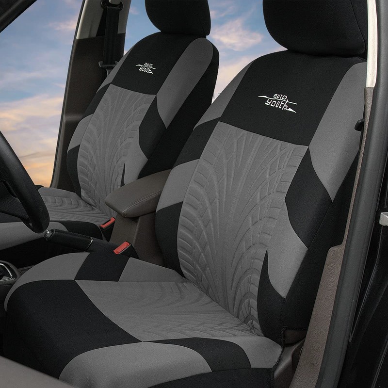 AUTOYOUTH Gray Three Row Car Seat Covers Full Set (7