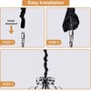 Chandelier Black Cord Cover 2 Pack Touch Fasteners 70.8inches,Brushed Polyester
