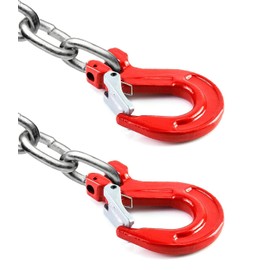 Fieaheily Clevis Slip Hook with Latch, 2 Pack, 3/8", 4400 lbs Load Limit, Grade 80 Drop Forged Alloy Steel