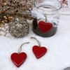 Set of 8 Red & White Heart Pendants 4.5 x