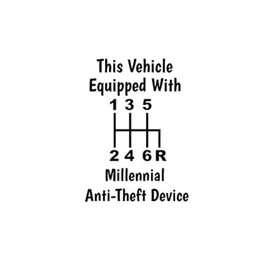 Vehicle Equipped with Millennial Anti-Theft Device NOK Decal Vinyl Sticker |Cars Trucks Walls Laptop|Black|5.5 x 5.0 in|NOK643
