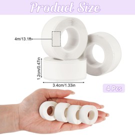 4 Rolls Label Tape Suitable for Most Label Printers Waterproof Label Tape Print Barcode, Name, Date, Price etc. Suitable for Home, Office, School (White (12 mm))