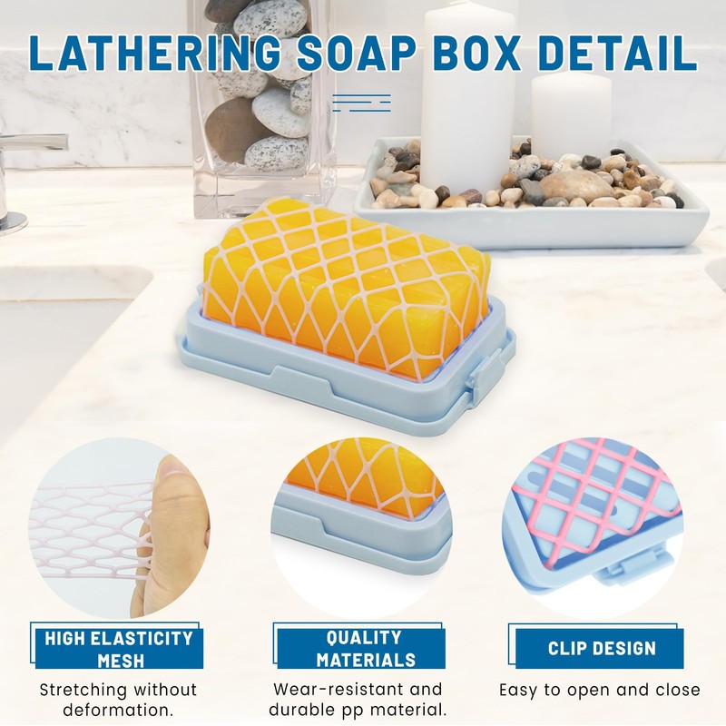 LELE LIFE 3Pcs Foaming Soap Case, Highly Elastic Mesh Laundry