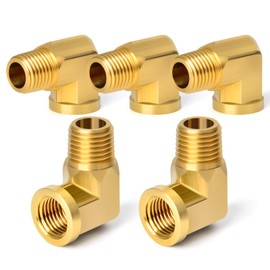 Taisher - Codo de 90 grados Barstock Street de 1/2 pulgadas NPT macho a 1/2 pulgadas NPT hembra de latón para tuberías de latón NPT hembra