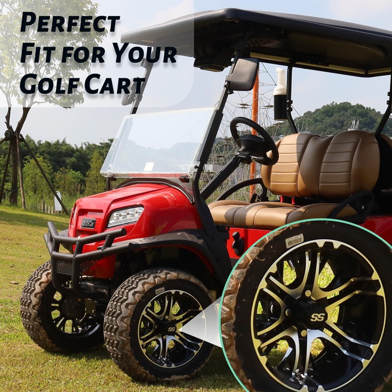 Panglong Golf Cart Wheel Center Cap, Universal Golf Cart Hubcaps-4PCS,