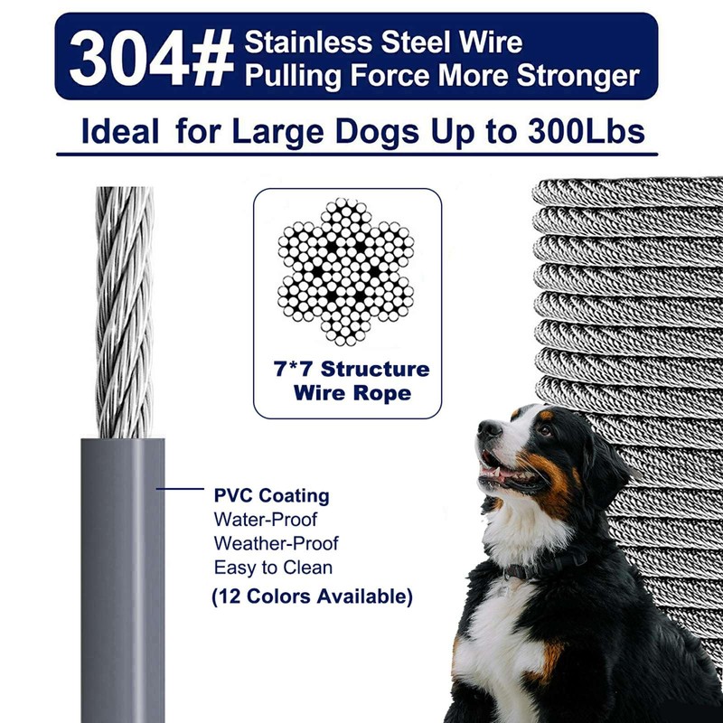 Tie Out Cable for Dogs Up to 300lbs,35ft Extra Strong