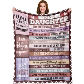Keeinow Daughter Gifts, Daughter Birthday Gifts, Daughter Gifts from Mom Dad, Best Gifts for Daughter, Birthday Gifts for Daughter Adult, to My Daughter Christmas Throw Blanket Gifts 50"x60"