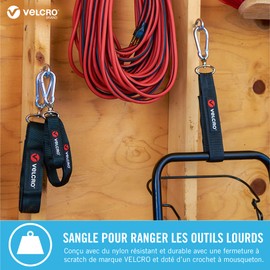Velcro® Brand | Easy Hang™ Strap Medium | Heavy Duty Storage Strap for DIY, Shed & Garden Organization | Black | Holds up to 200lbs | 25mm x 610mm