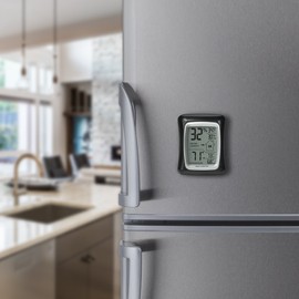 AcuRite 00325 Indoor Thermometer & Hygrometer with Humidity Gauge, Black, 0.3