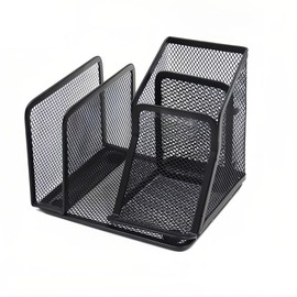 Cheerhom Desk Organiser, Mesh Metal Office Tray, Sticky Notes, Folder Clips, Stapler, Space Saving Desk Organiser