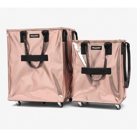 Hulken Large Rolling Tote Bag with Zip Top & Button Closure:_Silver