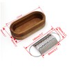TAMUME Stainless Steel Hand Grater with Integrated Wooden Container