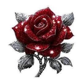 2-Pack 4.72"x5.12" Red Rose Vinyl Sticker, Suitable for Cars, Laptops, Trucks, and Motorcycles, Self-Adhesive Smooth Surface, Ideal for Glass Metal Wall Decor, Truck Decoration-4AZ494