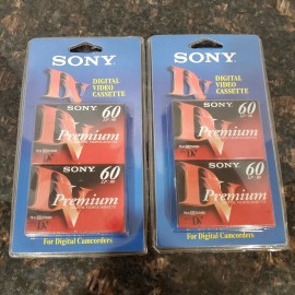 Sony Lot of 4 Sony Mini DV DVM60 Camcorder Tape 60 LP:90 New Sealed