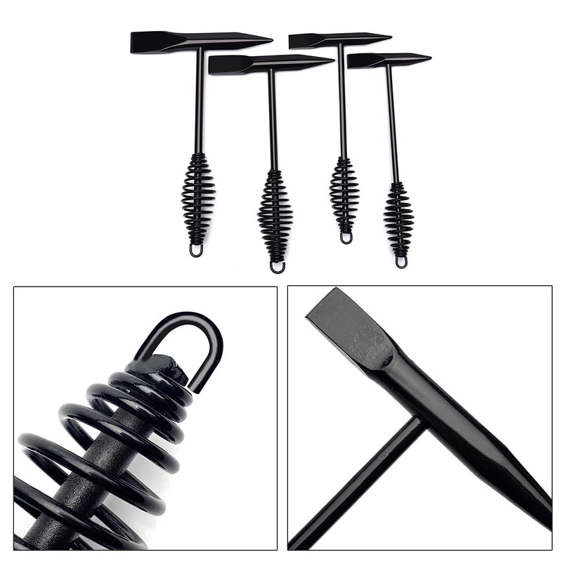AIMALL Carbon Steel Welding Chipping Hammer with Spring Handle, Impact-Absorbing