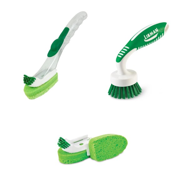 Libman - Juego de cepillos para limpiar vasos y platos