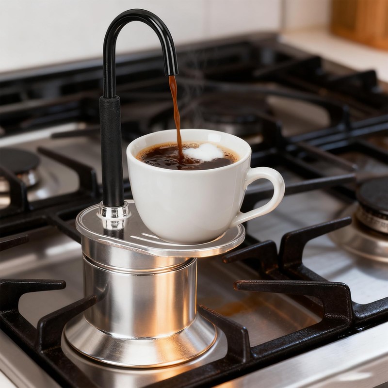WINXYMIN 50ml Mini Aluminum Moka Pot - Single Tube Espresso