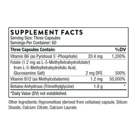 THORNE Methyl-Guard - Methylation Support Supplement* with Folate and Vitamin B12-180 Capsules