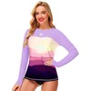 Deerose Rash Guard Womens Long Sleeve Gradient Shirts for Swimming
