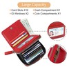 DELIRSTYIN Genuine Wallet Women RFID Blocking Card Holder, Small Leather