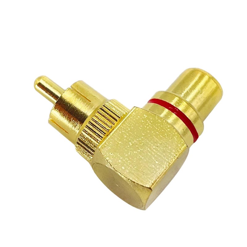 LUYING Gold Plated L Shape RCA Adapter Male to Female