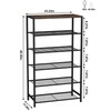HOMEFORT Shoe Rack 6-Tier, Shoe Storage Shelf, Industrial Shoe Tower,