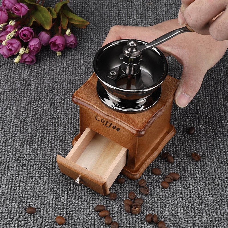 1Pcs Retro Design Coffee Bean Hand Grinder Manual Mini Mill