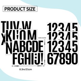 Letter Stickers 6 Sheets Mailbox Numbers Stickers, 3 inch Self Adhesive Vinyl Waterproof Stickers, Large Decals House numbers for Signs Doors Business Address number, DIY Crafts Art Making(Black)