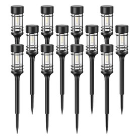 LETMY Solar Pathway Lights Outdoor, 12 Pack Solar Lights Outdoor Waterproof IP65, Bright Solar Garden Lights Outdoor, Auto On/Off Outdoor Solar Lights for Yard Walkway Driveway Landscape Garden Decor