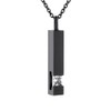 Black Plating Crystal Bar Cremation Jewelry for Ashes Pendant Stainless